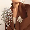 MENGJIQIAO nouveau coréen exagéré élégant perle fleur broche Badge pour femmes filles mode vêtements décoration bijoux cadeaux ► Photo 1/6