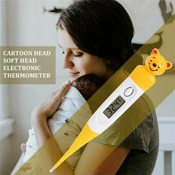 

LCD Digital Thermometer Baby Adult Body Kids Safe Ear Mouth Temperature Soft Probe Thermometers Household Health Monitors Random