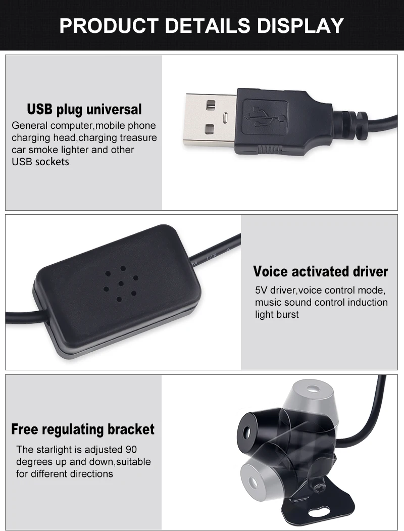 USB атмосферный светодиодный звездный свет лампа для салона автомобиля романтическая Автомобильная крыша ночник полнозвездный проекционный лазер для автомобиля домашние Вечерние