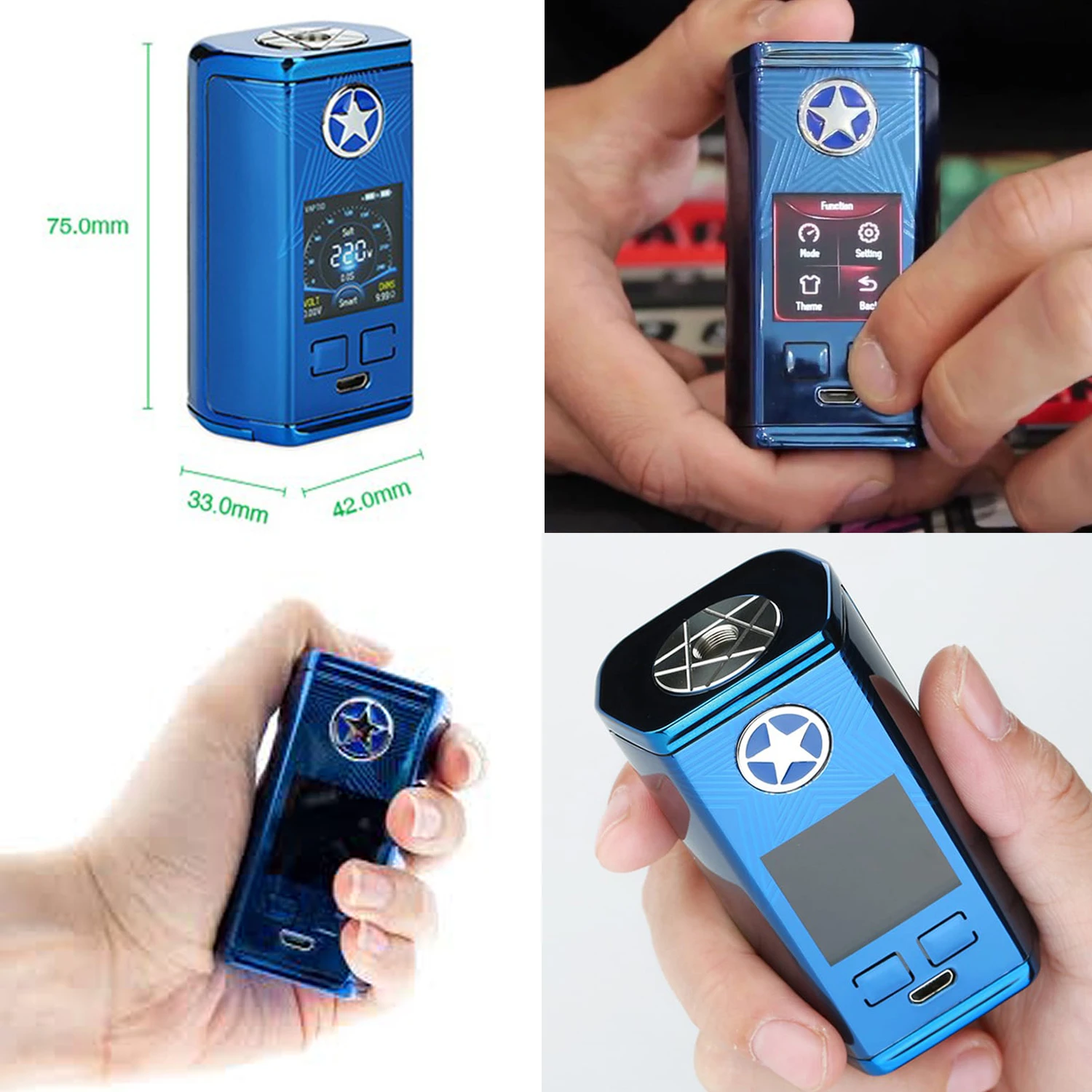 Электронная сигарета Vaptio capт Paragon Kit с атомайзером 8 мл 220 Вт испаритель без