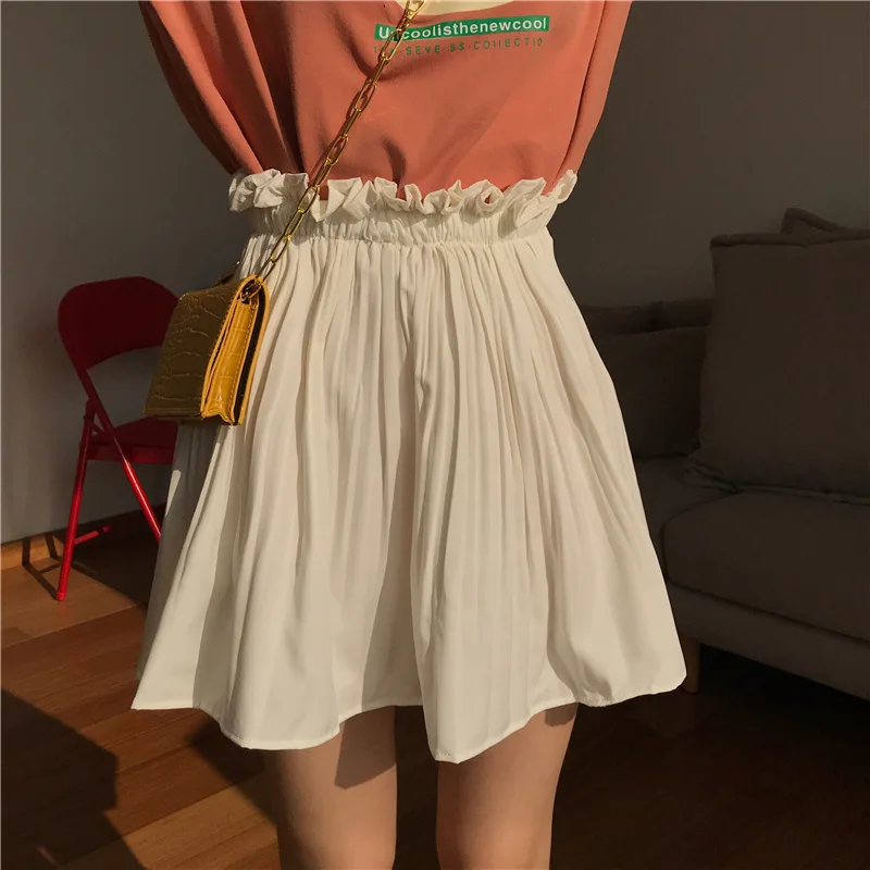 

Net Price Korean-style High-waisted Frilled Pleated Skirt Versatile A- line Half-length Short Skirt Women's
