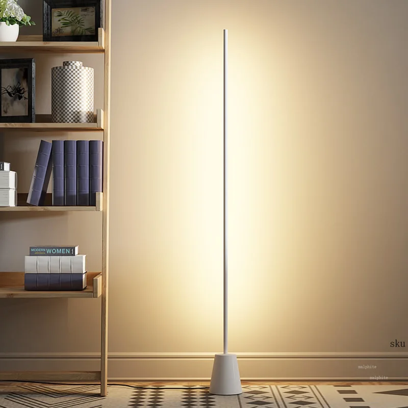 Современный скандинавский светодиодный напольный светильник для гостиной, спальни, напольный светильник с пультом дистанционного управления, вертикальный стоячий светильник