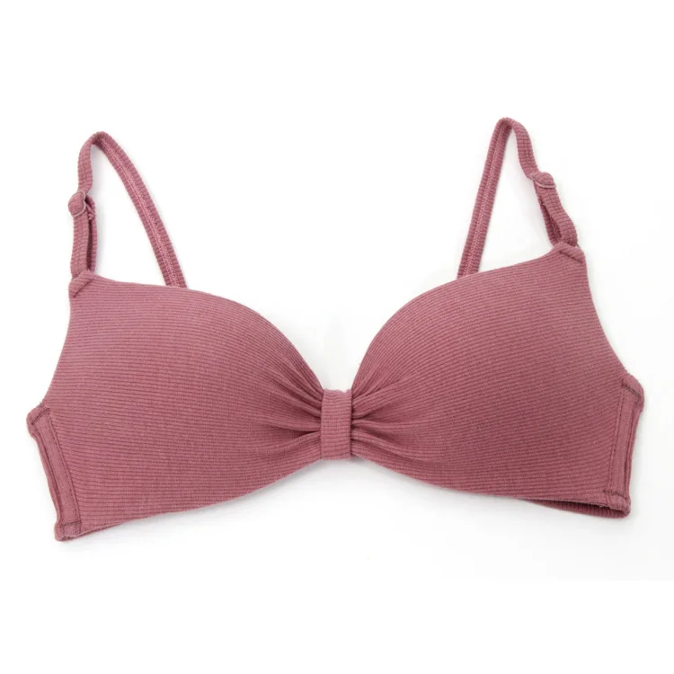 Bralette нижнее белье пуш-ап хлопковый бюстгальтер Осень Новые однотонные короткие мягкие регулируемые бесследные дышащие цветные бюстгальтеры для женщин - Цвет: Фиолетовый