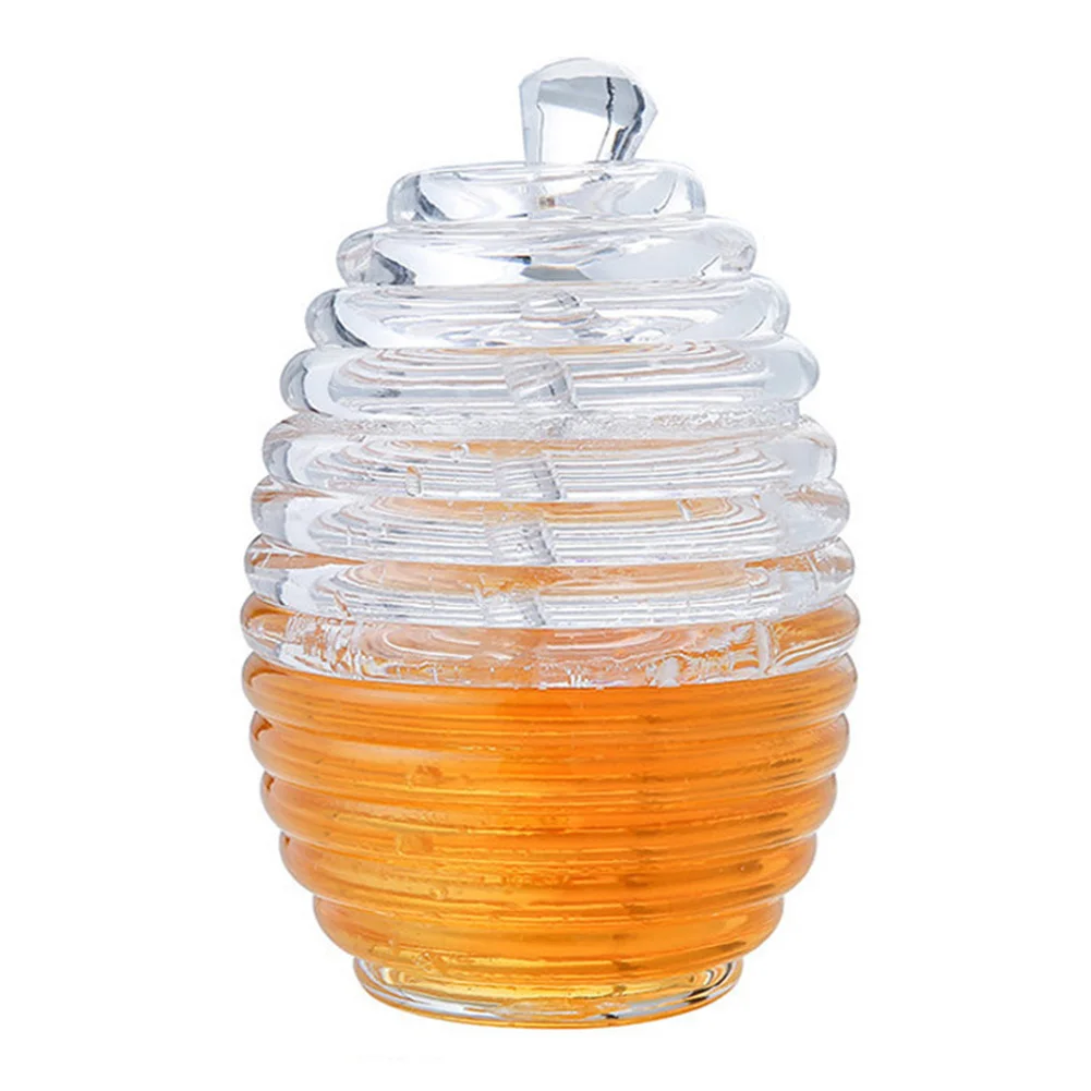 

Honey Jar Beehive Storage Pot Jam Breakfast Kitchen Tools Juice Syrup Condiment Seasoning Bottle Dispenser Braed Stirring Rod