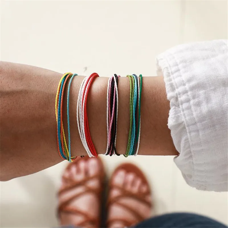 DIEZI 10 Style Bohemian Handmade Braided Flower Coconut tree Bracelet Sets For Women Men Weave Rope Bracelets& Bangles Jewelry - Окраска металла: multi