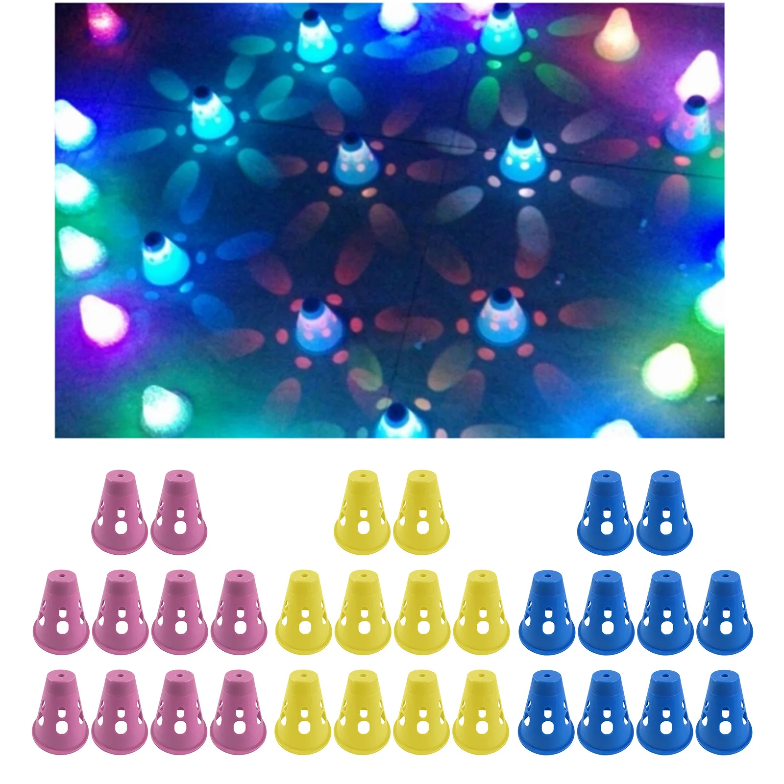 10x Plastic LED Skating Cones Skate Training Marker Pile Cups  Decor