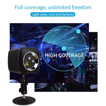 

USB Rechargeable Mini LED Laser Light Battery Powered 32RG Rotary Sound/Remote Control Party Stage Projector Lamps