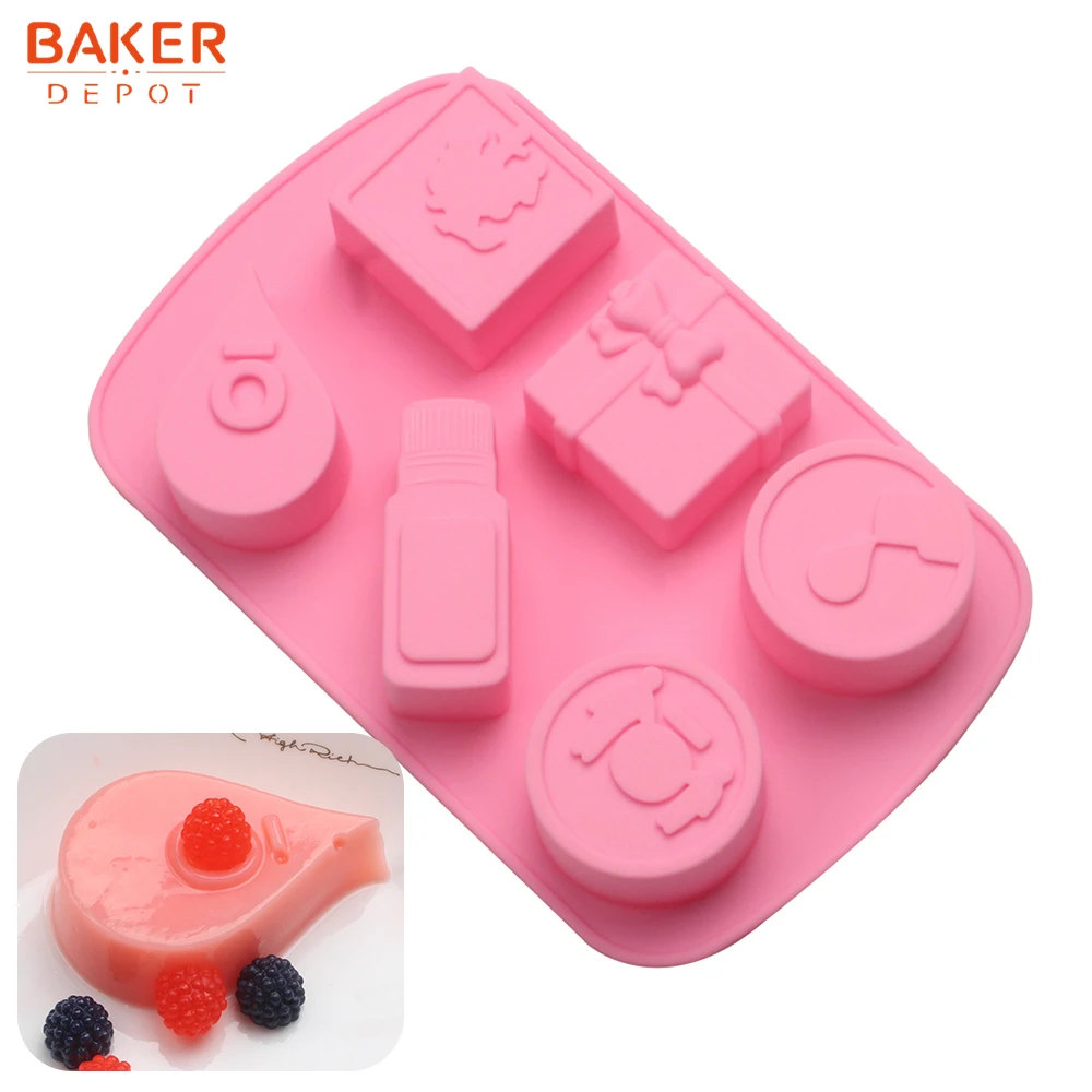 BAKER DEPOT форма для выпечки торта силиконовая пудинг, торт оборудование для выпечки мыла ручной работы квадратная 6 полости форма для десерта хлеба