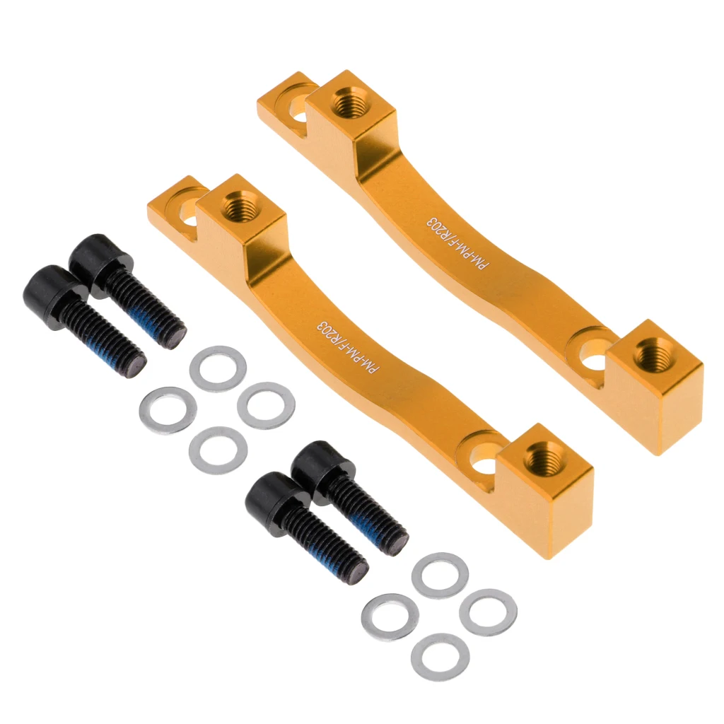 2 Pieces 203mm MTB Mountain Road Bicycle Bike Front & Rear Disc Brake Mount Adaptor Mounting Bracket - Various Colors