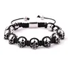 Men Jewelry Bracelet Stainless Steel Skull Braided Wrap Beads Bracelet For Men ► Photo 3/6