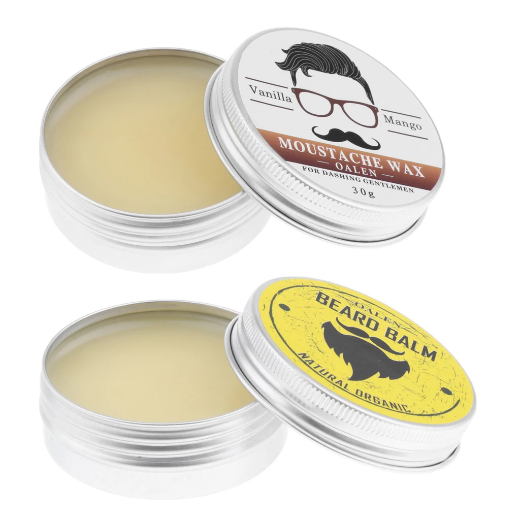 30g Men Beard Wax For Styling Beeswax Moisturizing Smoothing Gentlemen Beard Care Hair Loss Products
