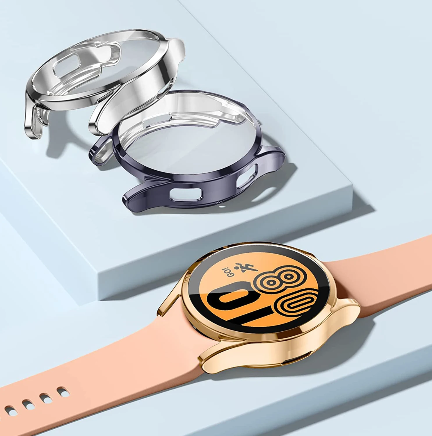 Case For Samsung Galaxy Watch 4 44MM 40MM, TPU All-Around Bumper Screen Protector Galaxy watch 4 cover Smart Watch Accessories