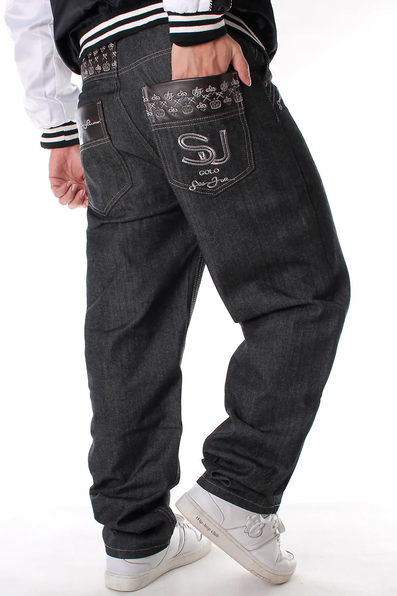 Men Hip Hop Fat Jeans Male Street Dance Plus Size Costume Long Denim Pants Leisure Plus Fertilizer Skateboard Trousers