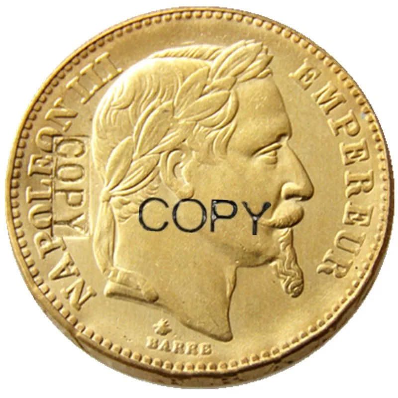 Франция 20 Франция 1866A позолоченная копия декоративная монета