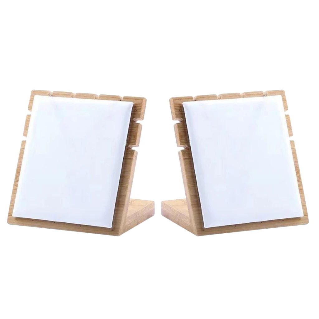 2x бамбуковая витрина для ювелирных изделий подвесного ожерелья удерживающая до