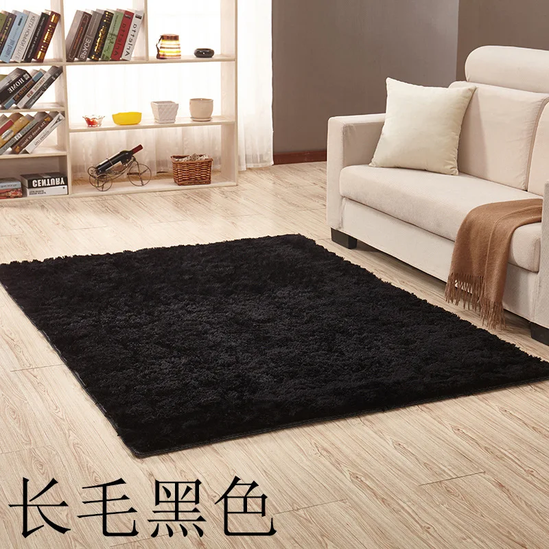 Современный супер мягкий прямоугольный ковер пушистые коврики противоскользящие ворсистые ковры для гостиной/спальни домашний декор - Цвет: black
