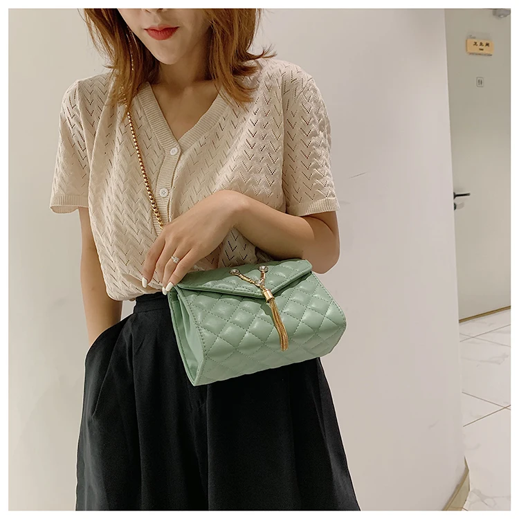 Женская сумка Bolsas Feminina Bolsos Mujer, новинка, Корейская версия, универсальная сумка-мессенджер на одно плечо с цепочкой, маленькая квадратная сумка