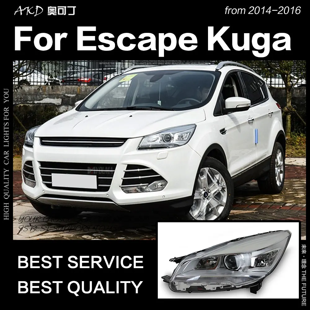 

AKD Car Styling for Ford Escape Headlight 2014-2016 Kuga LED Headlight DRL Hid Head Lamp Angel Eye Bi Xenon Beam Accessories