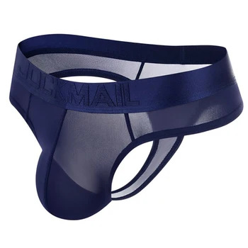 

Men's Briefs Sexy Low Rise Briefs See Through T-Back Thong U-Bulge Panties Knickers Solid Color Underwear Male Underpants New