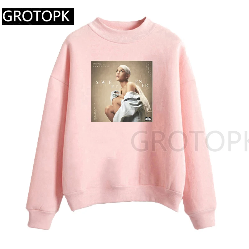 GM12422-pk Ariana Grande Harajuku женские толстовки и худи женские розовые и Белые Повседневные флисовые худи с капюшоном для женщин и девушек - Цвет: GM12422-pk