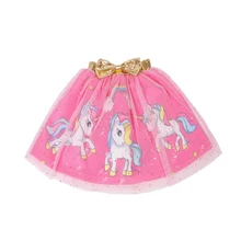 От 3 до 8 лет; модная юбка-пачка для девочек; детское бальное платье принцессы с принтом единорога; сетчатая юбка для девочек; одежда для детей; D014