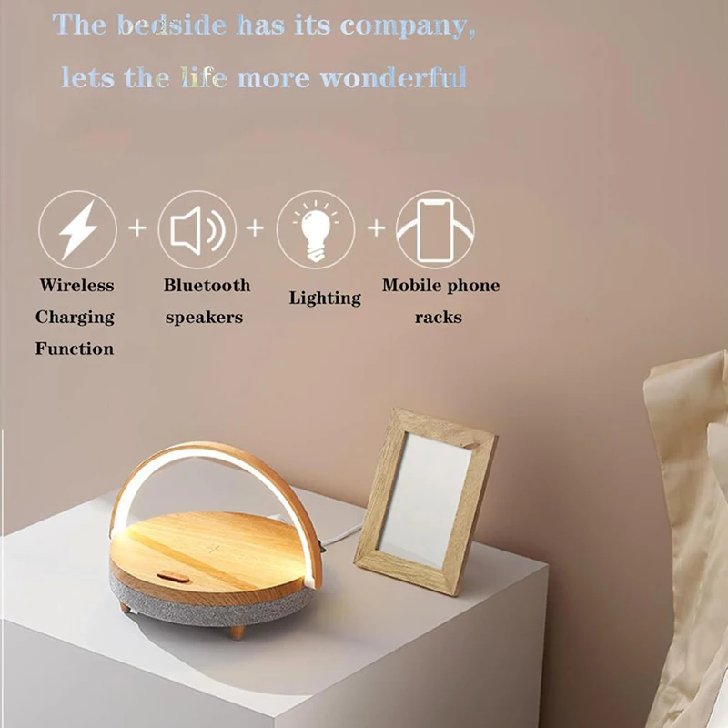 table lamp light bedside smart sensor mobile phone wireless charging pad Bluetooth speaker touch control desk LED | Освещение