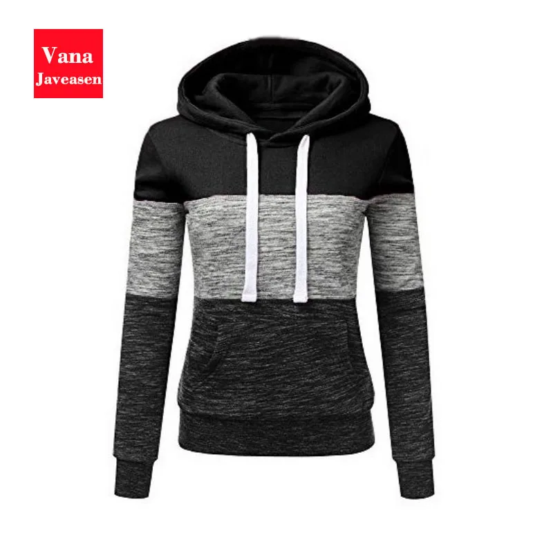  Autumn Hoodie Sweatshirts Womans Tops Long Sleeve Patchwork Ladies Streetwear Pullover O-neck Woman