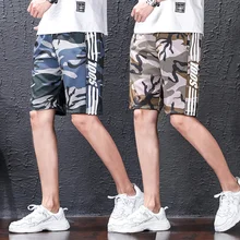 Пляжные камуфляжные шорты, мужские летние модные популярные повседневные шорты, мужские тонкие прямые тонкие свободные спортивные шорты, размер M-3XL