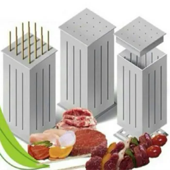 

2020 New 16 Holes BBQ Meat Skewer Tool Box Kebab Maker Barbecue Fast Maker Meat Cutter Roast Kitchen Accessories Home BBQ Party