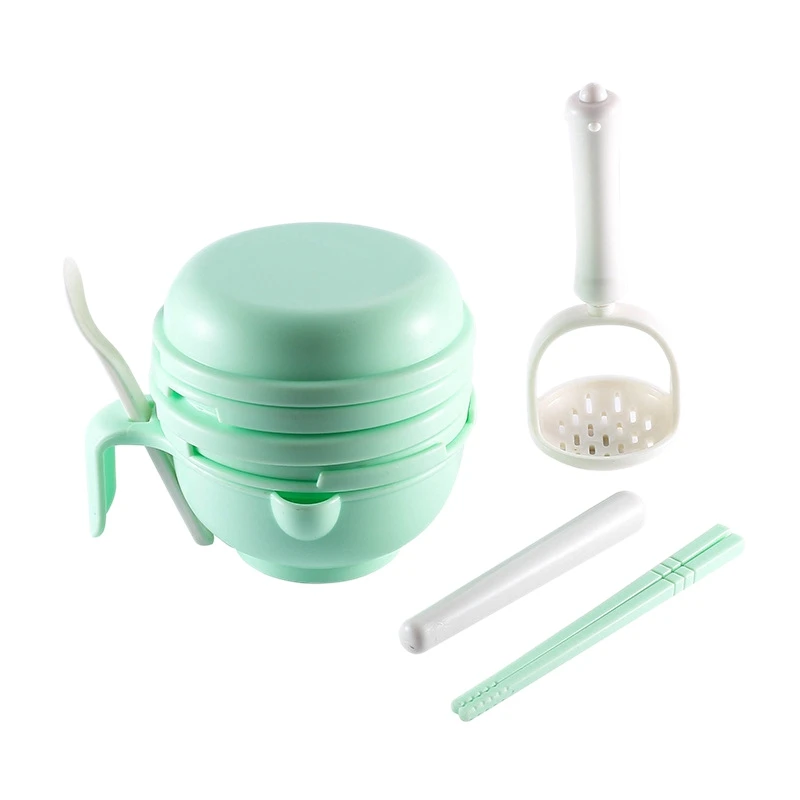 Пищевой полипропиленовый дополнительный набор для кормления детей, шлифовальная безопасная миска для малышей, Фабричный инструмент для разбивания еды - Цвет: Green