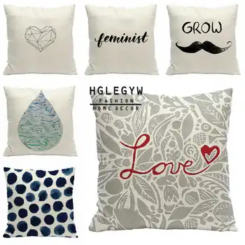 

HGLEGYW Letter Pillowcase Pillow Throw fashion Simple Covers Case For Printed Geometric Office Cotton Linen Home Pillow