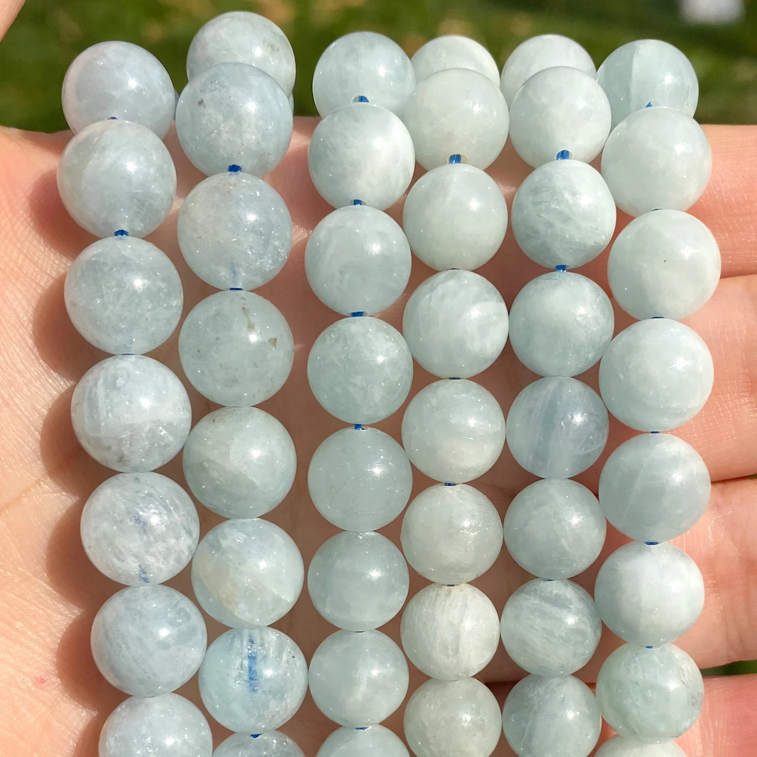Cuentas Sueltas Redondas De Sodalíta Azul Viejo, Piedra Natural, Hilo