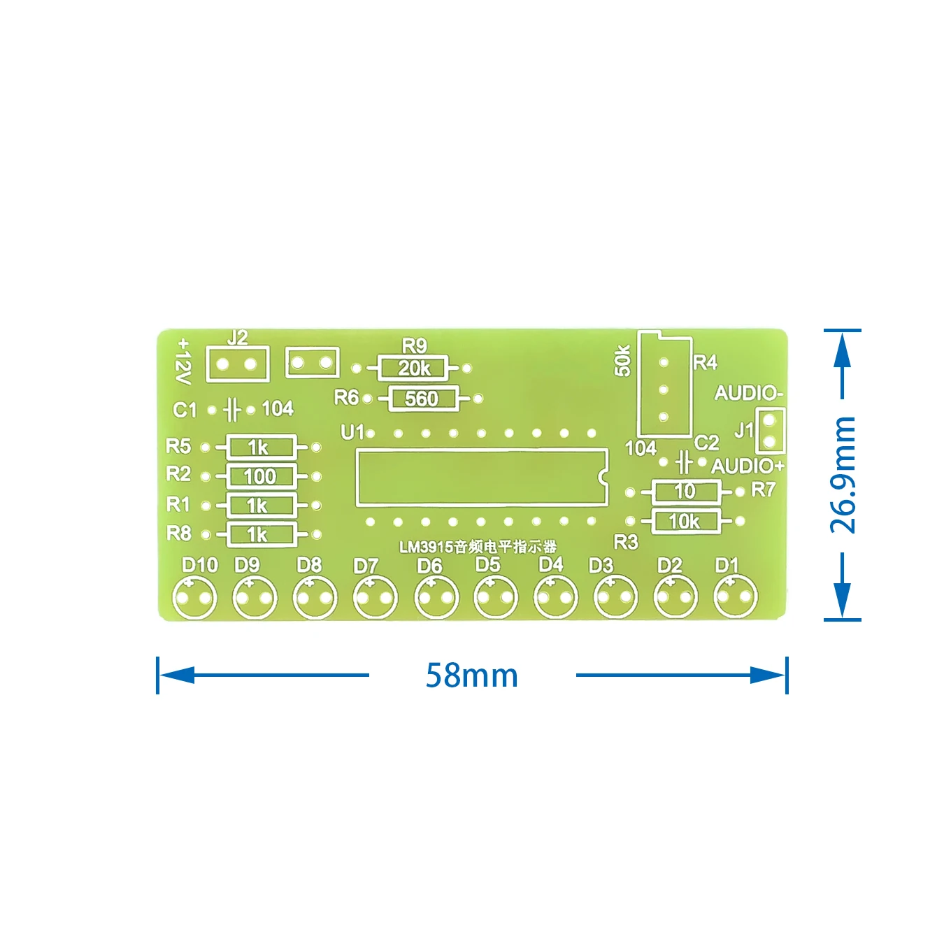 LM3915 10 светодиодный звуковой анализатор спектра, индикатор уровня, набор, сделай сам, Электронная пайка, практический набор