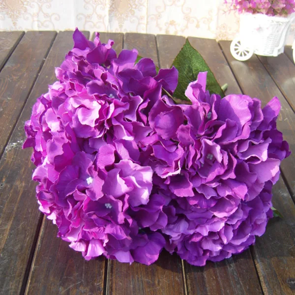 Purple Искусственная Гортензия 5 букет для дома и сада букет декора Майорка цветок вечерние - Цвет: Purple