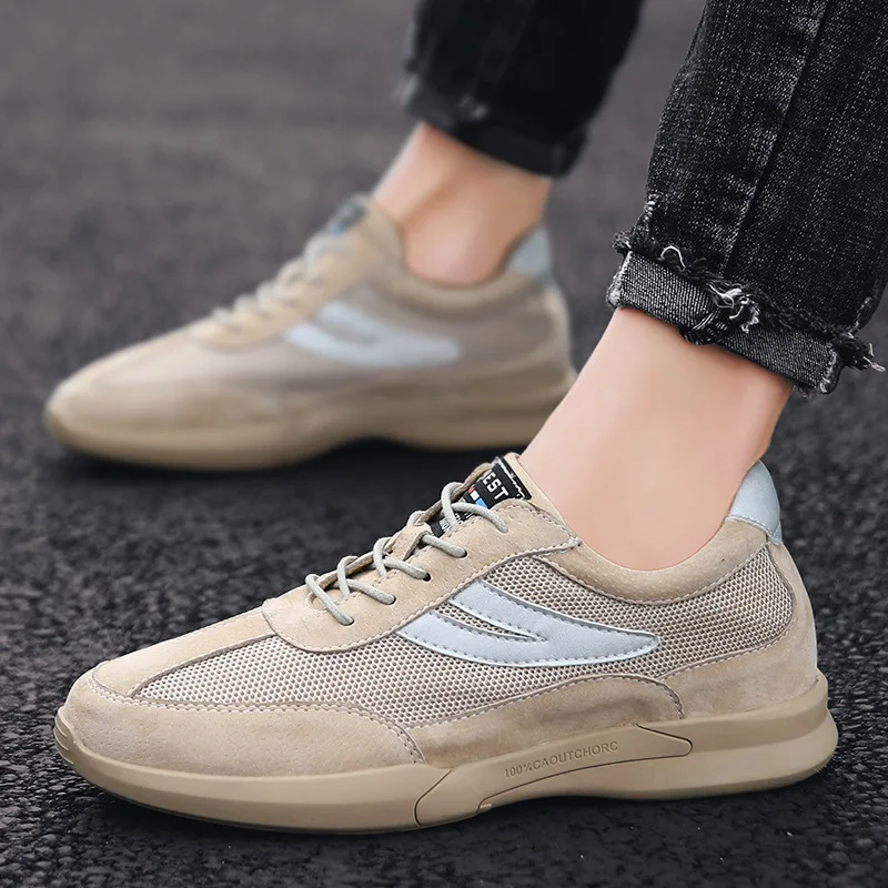 

MEN'S SHOES Summer Breathable Elevator 8cm Men Athletic Shoes Mesh Hidden Casual Board Shoes Korean-style Extra High Shoe