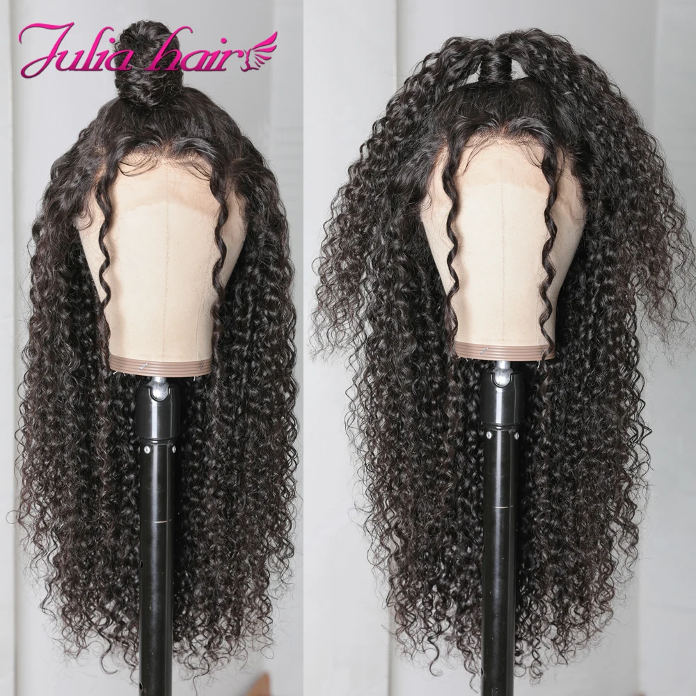 Brazilian Curly Lace Front Wig Pre Plucked Remy 13x6 Lace Front Human Hair Wigs 150 180 Density Julia 13x4 Curly Lace Front Wig (5)