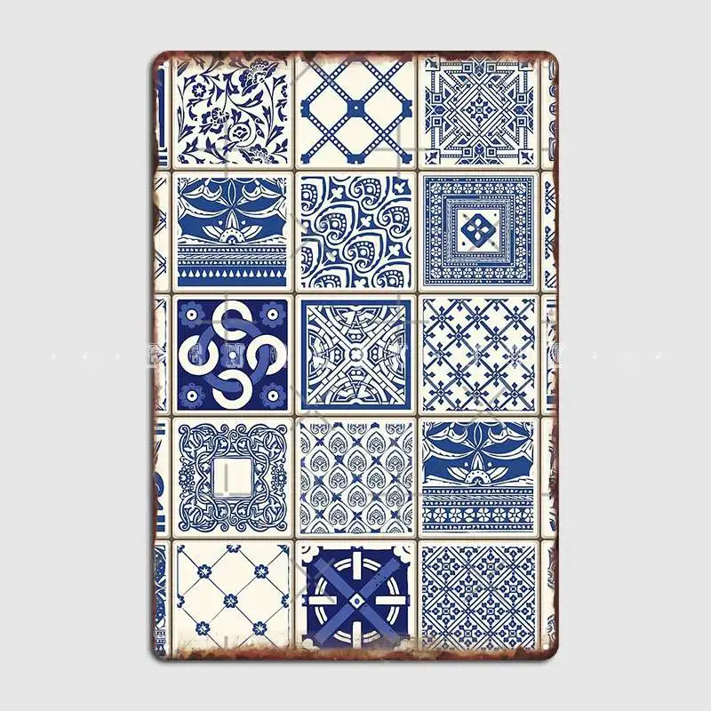 

Azulejo Lisbon Azulejos Lisboa Metal Sign Wall Plaque Vintage Bar Cave Club Party Tin Sign Posters