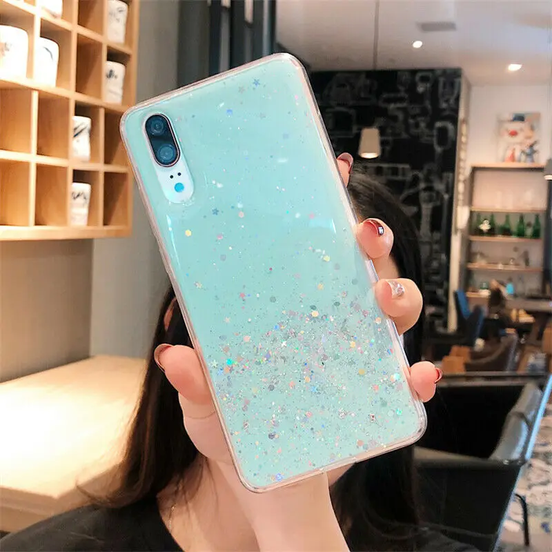 Небесно-голубой Для samsung Galaxy A20 A20E A30 A40 A50 A60 A70 чехол мягкий силиконовый Блестящий кристально чистый мягкий ТПУ гелевый Чехол-бампер - Цвет: Небесно-голубой