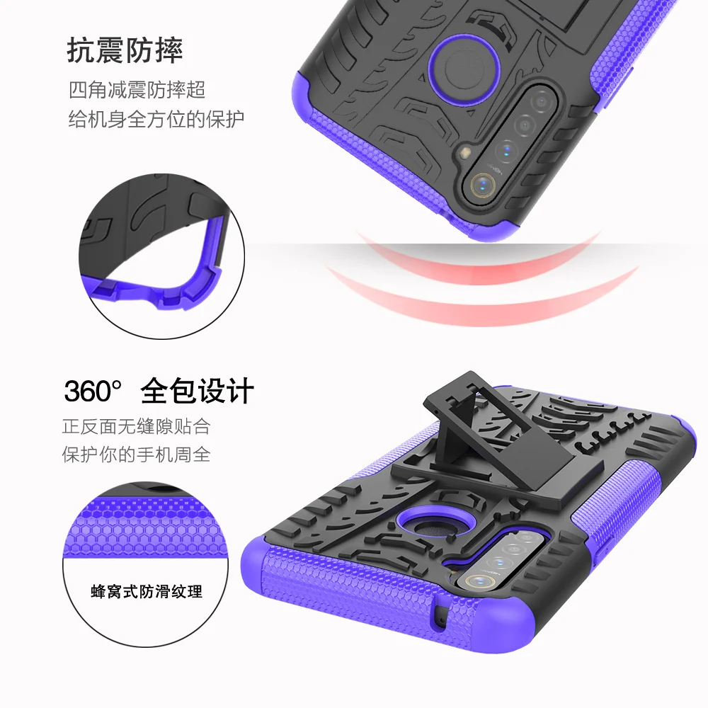 Чехол для OPPO Realme 5 Pro Reno 2, гибридный противоударный чехол из ТПУ+ ПК, чехол-подставка для телефона OPPO Reno 2 Realme 5, чехол для телефона