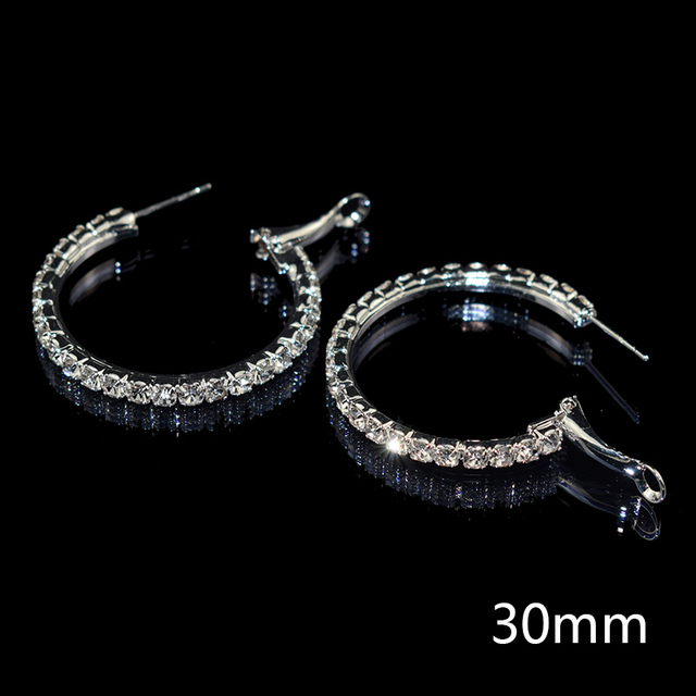 Fashion Oversize Circle Hoop Earrings for Women Girl New Geometric Crystal Round Earring Brincos Party Jewelry Gift