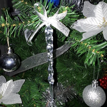 

20cm 12pcs Christmas Ice Cone Noel Tree Hanging Ornaments Fake Ice Navidad Pendant Winter Deco Artificial Icicle New Year 2021
