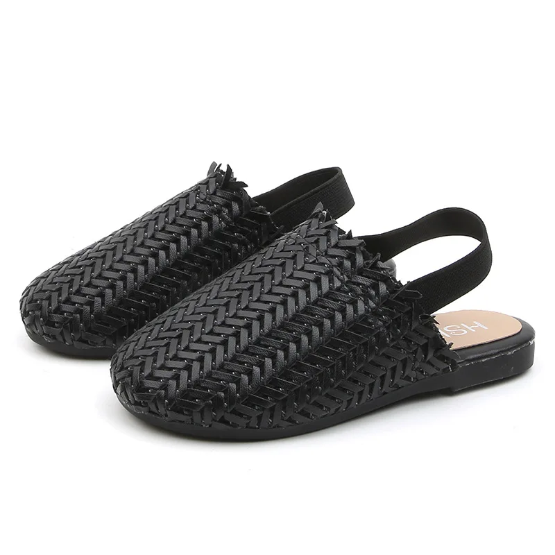 girls leather shoes Girls Woven Design Sandals Summer Beach Luxury Chic Children's Vintage Slides Casual Kids Shoes Wrapped Toe Toddlers Slippers children's sandals near me Children's Shoes