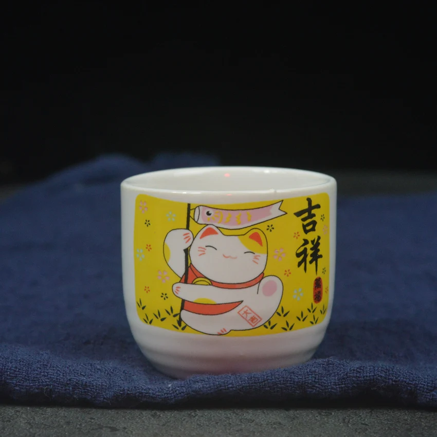 Japanses sake home керамика с ручной росписью чашка для супа вина маленькая Ретро фруктовая Слива белое вино Желтый Теплый Горячий Набор бокалов для вина