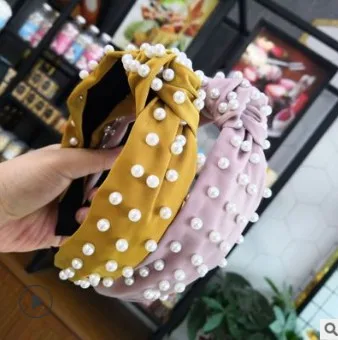 40 шт/лот DIY Простые мульти ногтей жемчужные тканевые повязки на голову широкое смывание макияжа с лица волосы полоса Инструменты для укладки аксессуары HA610
