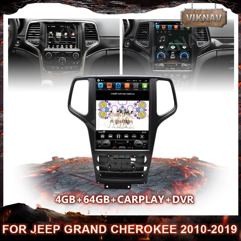 Автомагнитола 12 1 дюйма Android 8 core GPS-навигация для Jeep Grand cherokee 2010-2019 | Автомобили и
