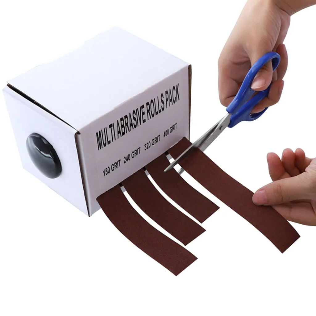 

Abrasive Paper 4pc Sandpaper Variety Pack with Dispenser Drawable emery cloth roll Metal glass carpentry sanding paper Z725