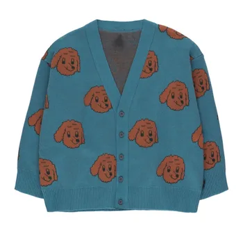 

Pre-sale 2020AW TC Children's Knitted Dog Print Cardigan Christmas Sweater Fall Sweater