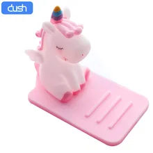 Support de téléphone Mobile de dessin animé paresseux doux de PVC DUSH, support réglable multifonctionnel de bureau de voiture de licorne.(China)