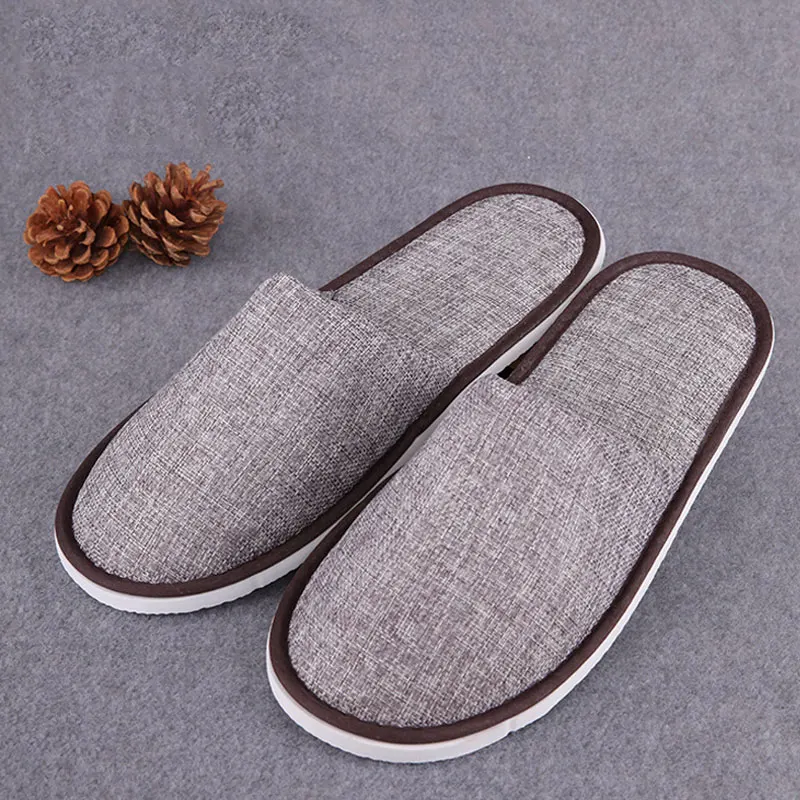 New Casual Unisex Indoor Home Slippers Cotton linen Soft Slippers Autumn Winter Flip Slops Women Men Linen Slides Slippers