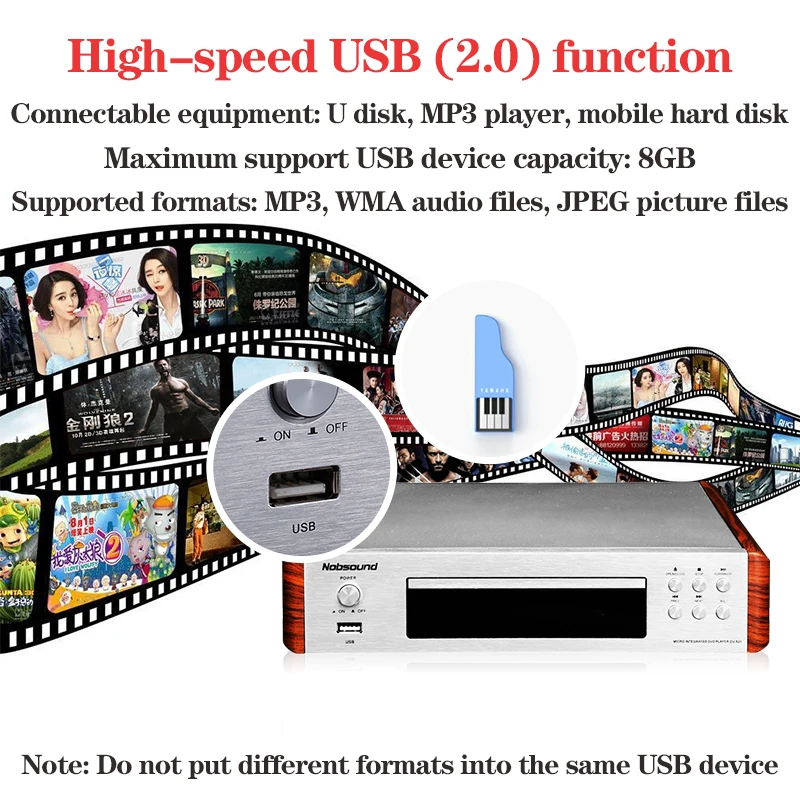 Nobsound dv 525 dvd плеер домашний HD детский evd vcd светодиодный дисплей usb HDMI мини DVD для